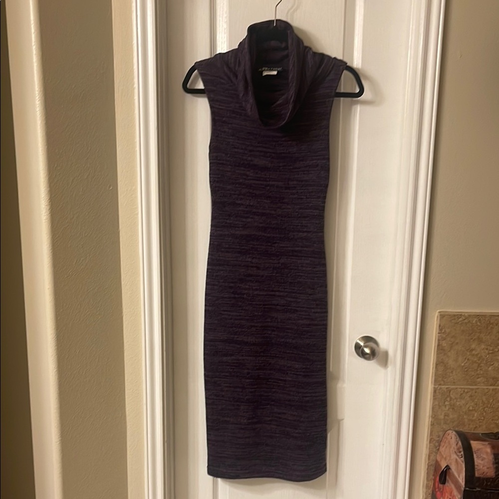 Purple Sleeveless Cowl Neck Dress